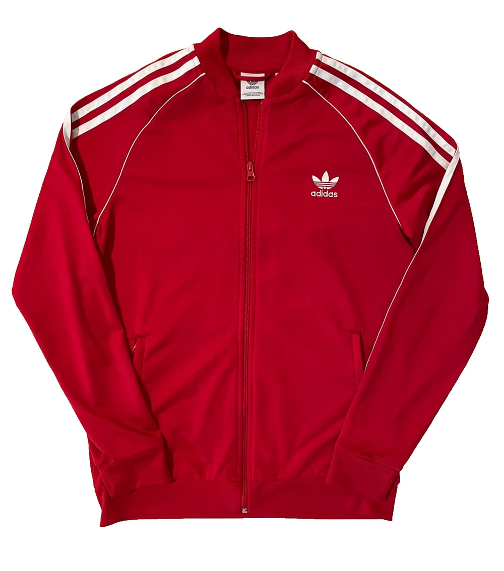 Adidas Classic Boys Red Tracksuit Top Jacket Youth XL Retro Trefoil Logo Bloke